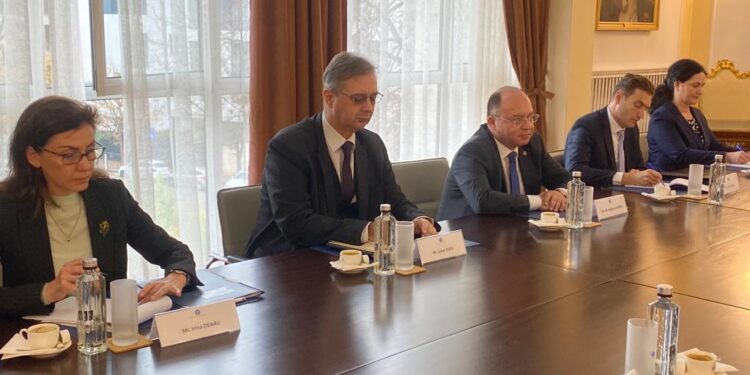Jens Plotner, consilier pe probleme de politică externă și securitate a Cancelarului Republicii Federale Germania, primit de ministrul Bogdan Aurescu la București