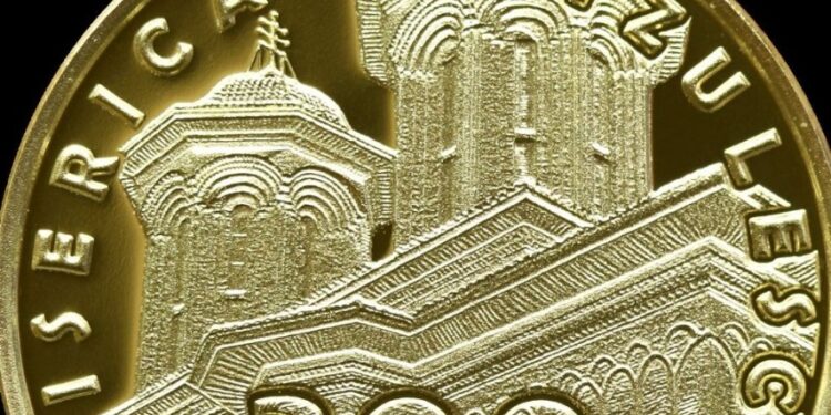 BNR lansează o monedă din aur cu tema ”300 de ani de la zidirea Bisericii Kretzulescu din București”