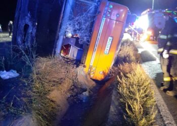 Un autocar cu 83 de pasageri s-a răsturnat la Hârșova!