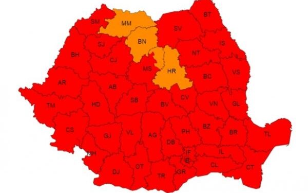 Administrația Națională de Meteorologie (ANM) a emis două noi avertizări de cod roșu