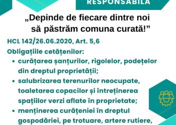 Primăria Miroslava a demarat campania „Depinde de fiecare dintre noi să păstrăm comuna curată!”