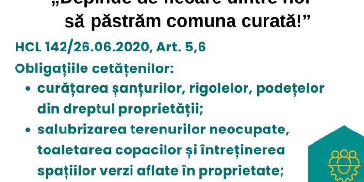 Primăria Miroslava a demarat campania „Depinde de fiecare dintre noi să păstrăm comuna curată!”