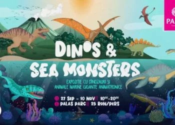 Lumea Dinozaurilor și Monștrii marini: expoziție de animale subacvatice gigant și dinozauri animatronici, în parcul Palas, începând din acest weekend