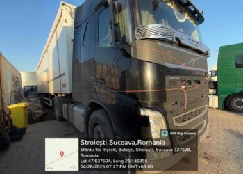 Un TIR folosit la transportarea ilegală de deșeuri a fost confiscat de Garda de Mediu Suceava